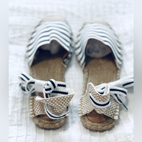 J. Crew Striped d'Orsay Lace-up Espadrilles Size 8.5 US NWB - Picture 3 of 5